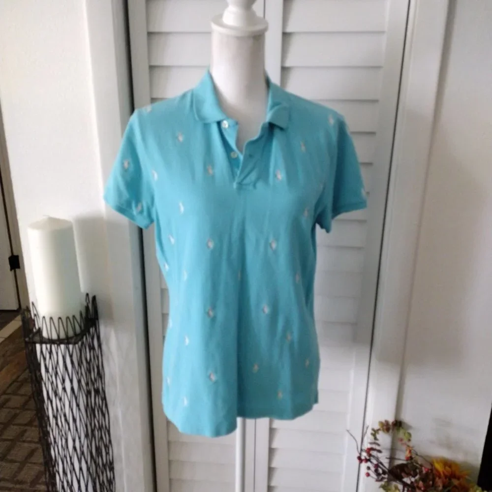 Ralph Lauren Sport boys allover polo embroidered print short sleeve Sz XL‎